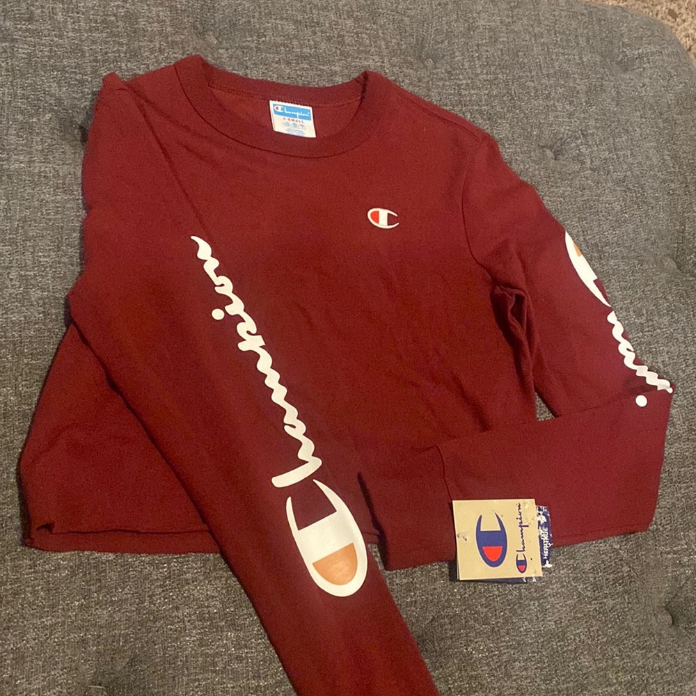 Maroon champion crop top